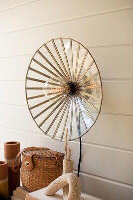Glass &amp; Iron Wall Sconce Lamp