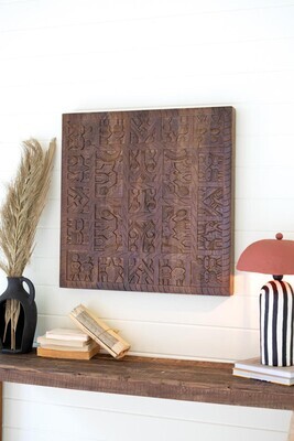 Hand Carved Wooden Wall Panel