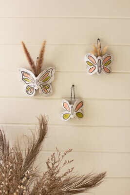 Hanging Clay Butterfly Bud Vase Med