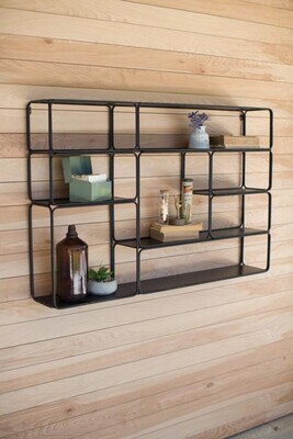 Large Black Metal Wall Shelf