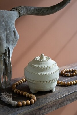 Paper Mache Urn w/Lid Paper Mache Urn w/Lid