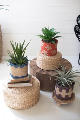 Printed Jute Planter - Purple