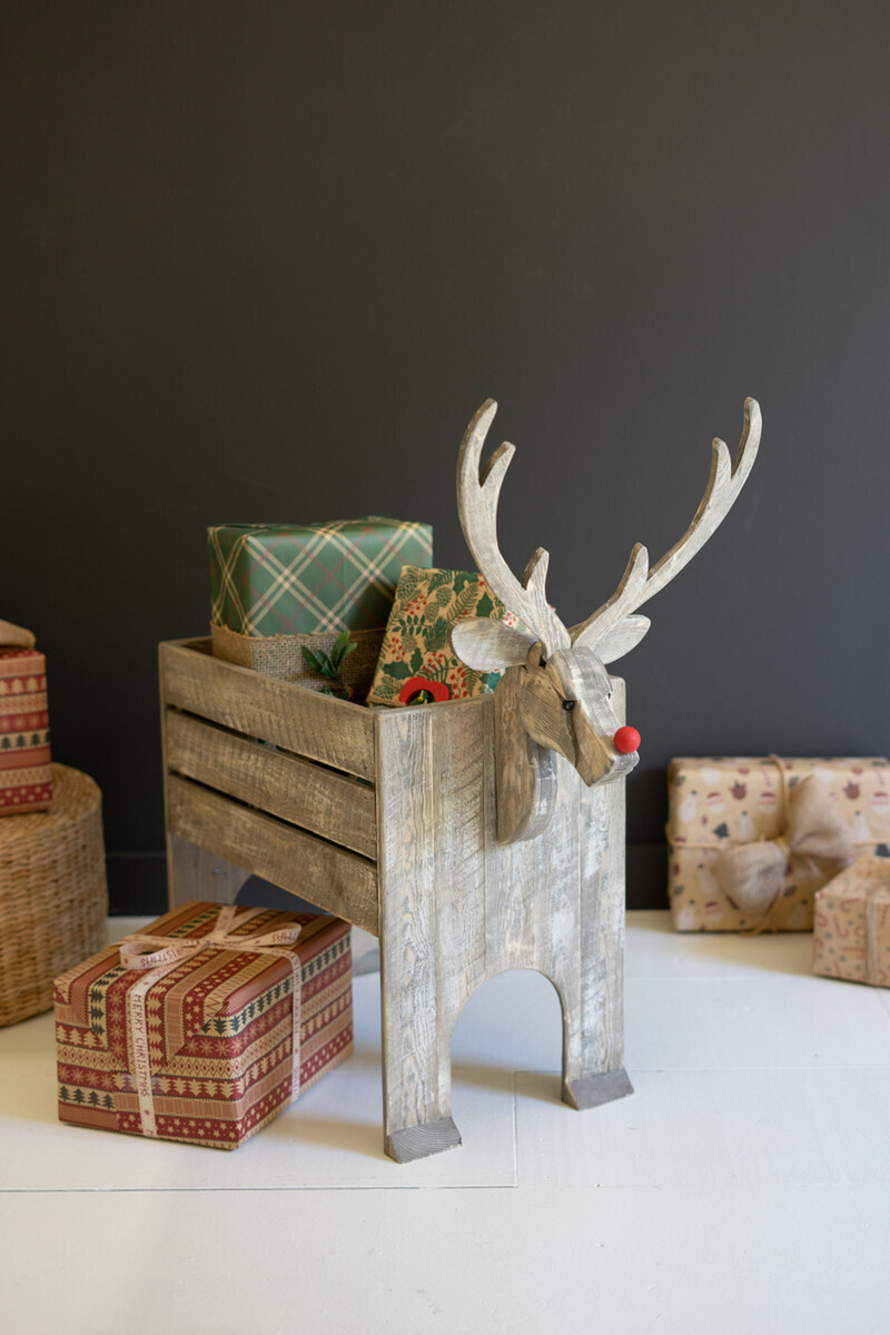 Recycled Wooden Reindeer Crate