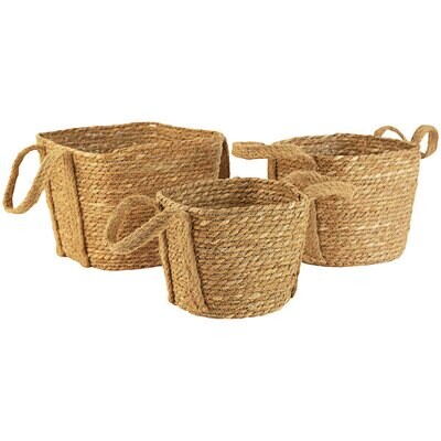 Square Seagrass Basket w/Handles Sm