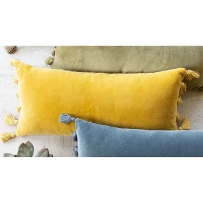 Velvet Lumbar Pillow - Honey Velvet Lumbar Pillow - Honey
