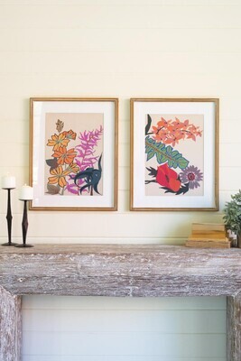 Framed Floral Print Under Glass I