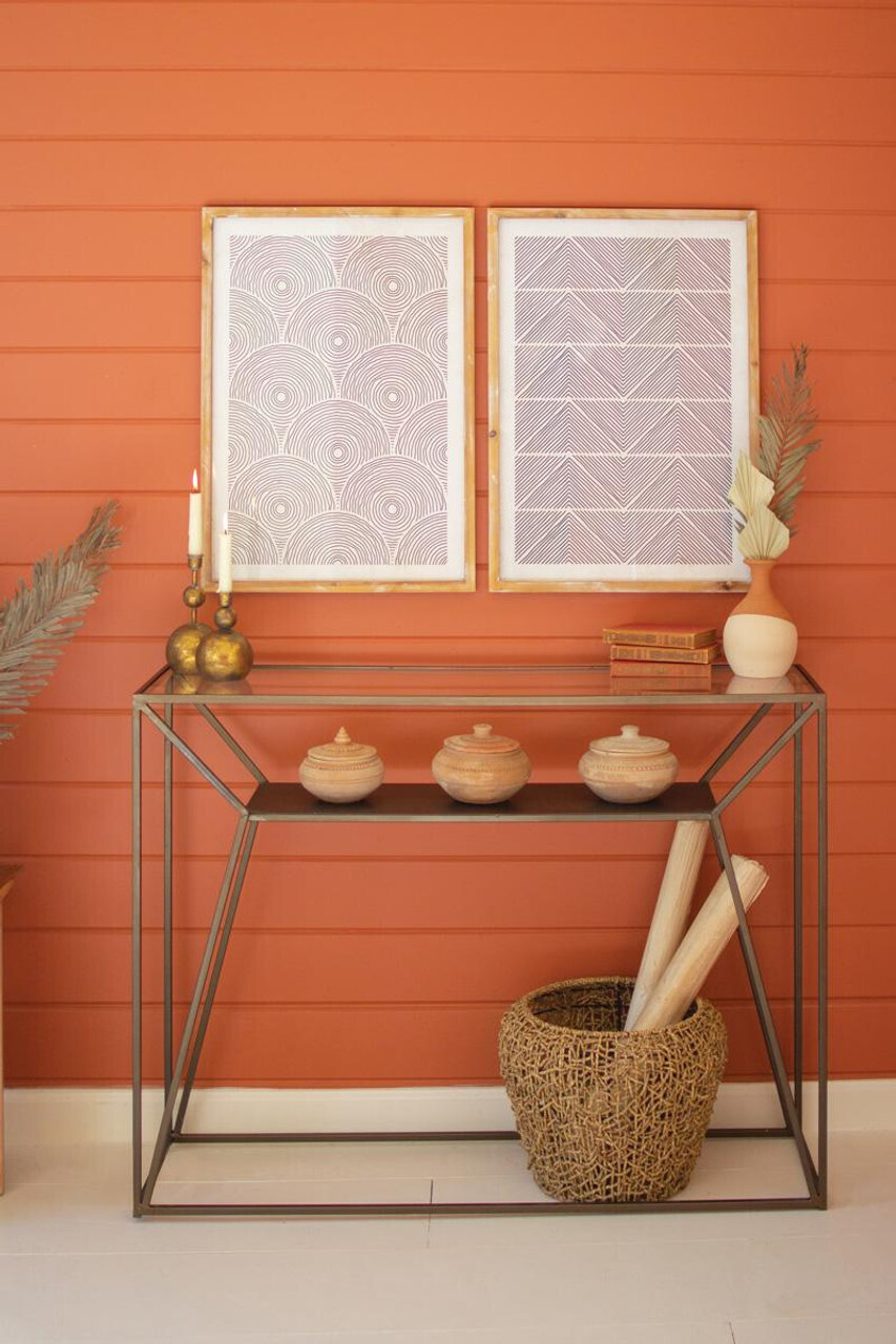 Framed Geometric Print Under Glass I