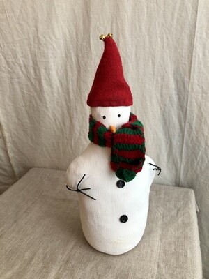 Painted Canvas Snowmen w/Red Hat Painted Canvas Snowmen w/Red Hat