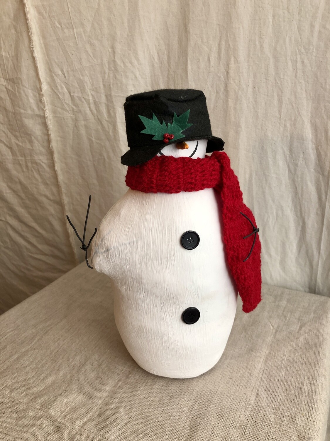 Painted Canvas Snowmen w/Black Hat Painted Canvas Snowmen w/Black Hat