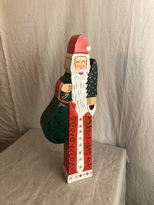 Painted Wooden Santa Claus Sculpture Painted Wooden Santa Claus Sculpture