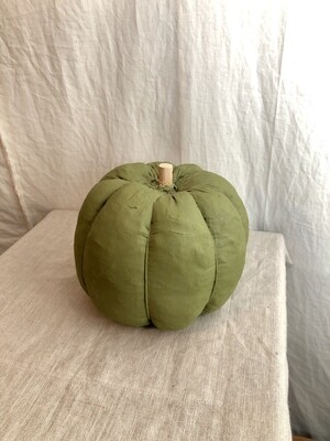 Painted Canvas Pumpkin - Green