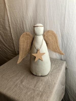 Painted Canvas Angel - Star Lg