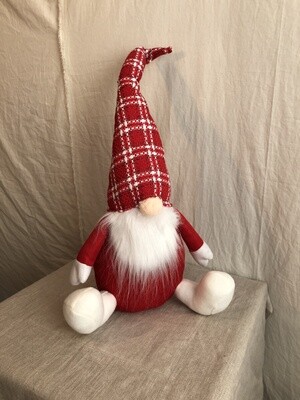 Plush Gnome Sitting Red