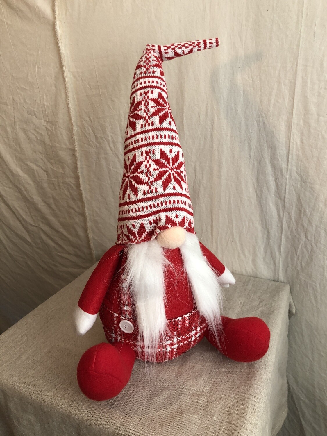 Plush Gnome Sitting Overalls