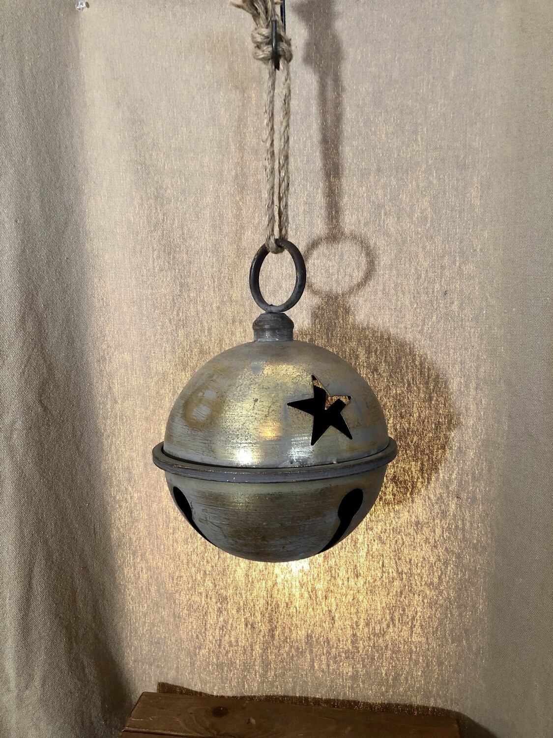 Metal Bronze Hanging Bell Lg