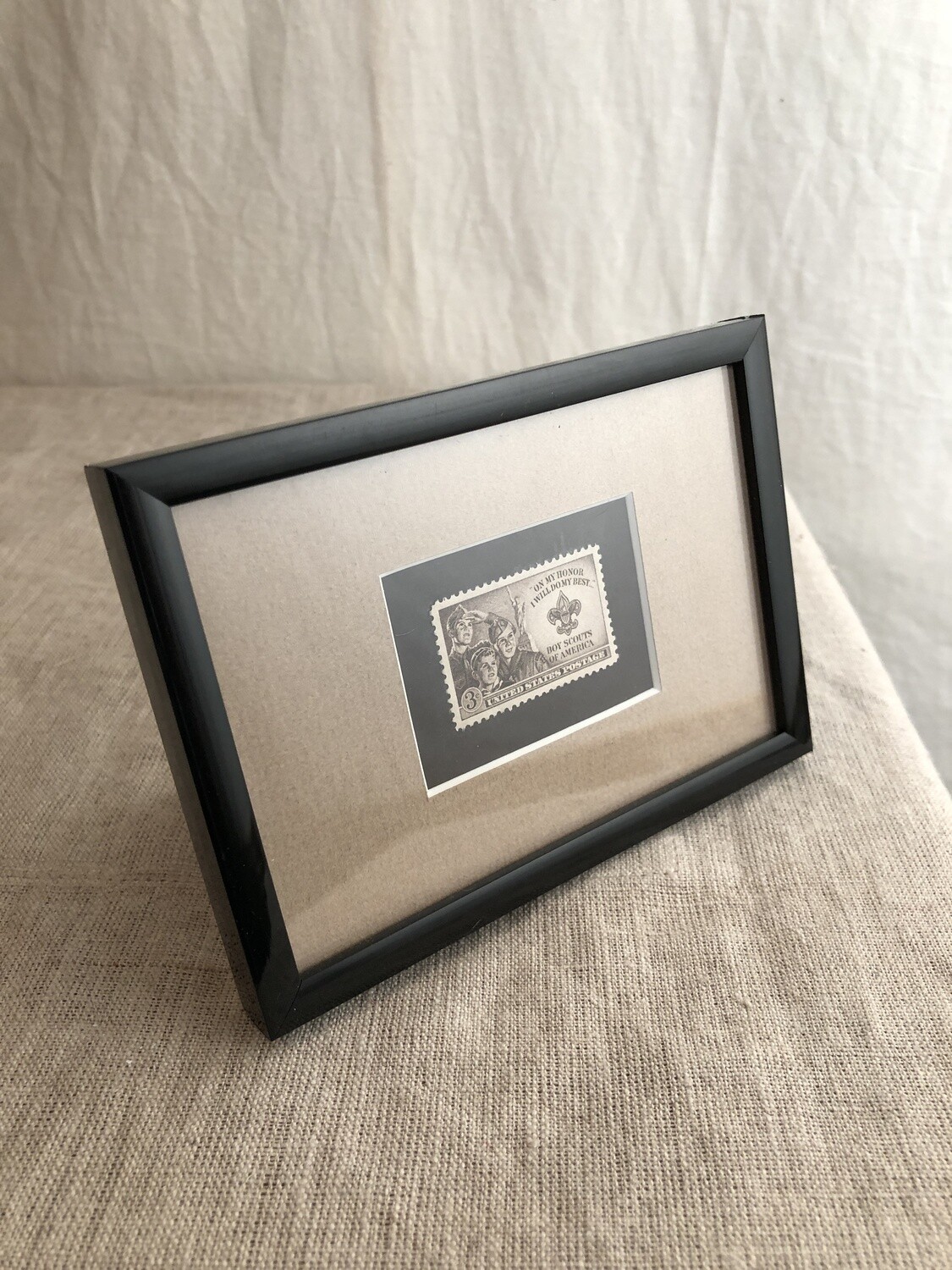 Framed Boy Scouts Stamp 5.25&quot;L x 3.75&quot;H