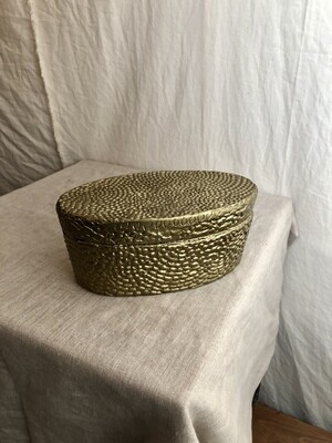 Oval Pebble Box Gold - Sm Oval Pebble Box Gold - Sm