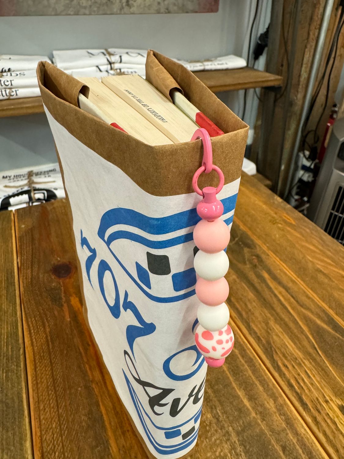Beaded Bookmark - Pink