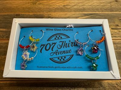 Set/6 Wine Glass Charms - Star