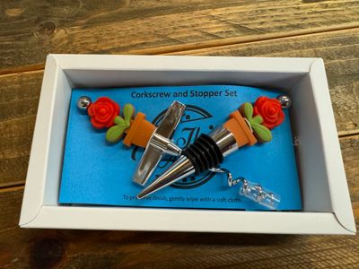 Set/2 Corkscrew/Wine Stopper - Rose