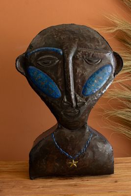 Hand-Hammered &amp; Painted People Tabletop Sculpture I