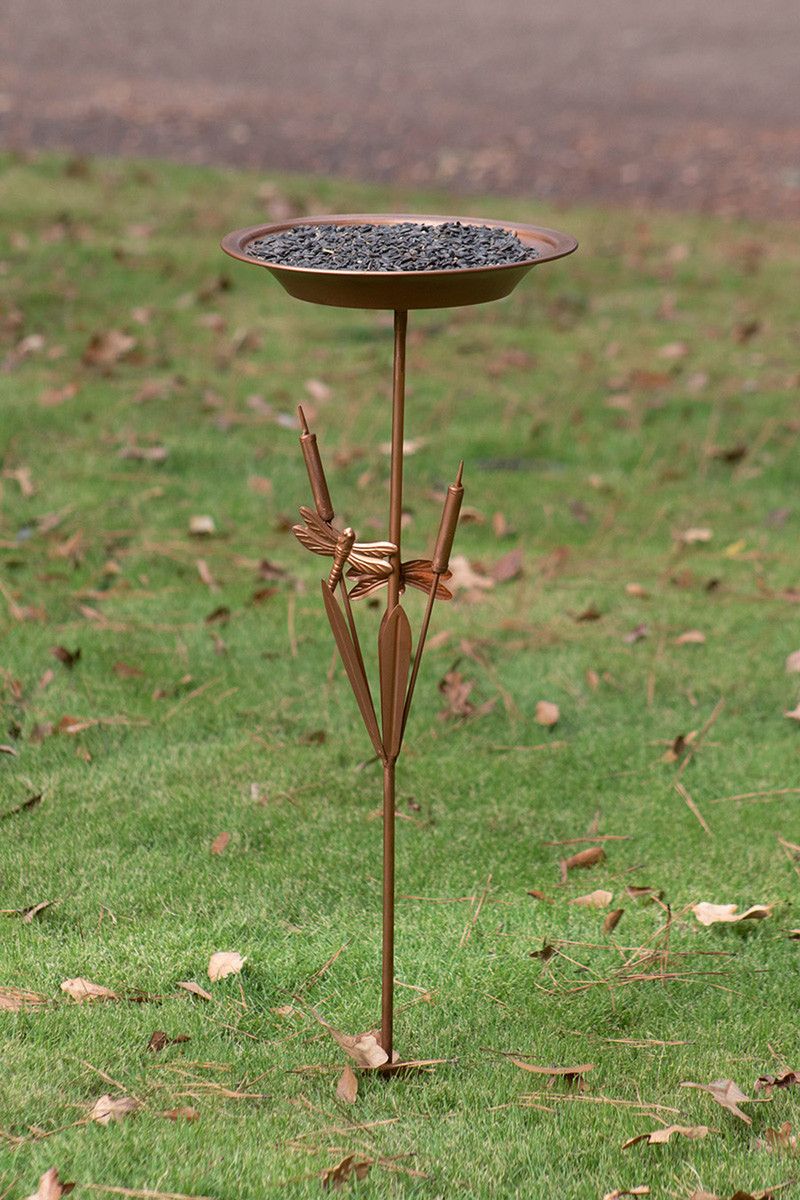 Bird Feeder Yard Stake w/Copper Finish