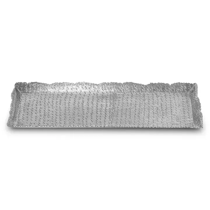Silver Hammered Rect Tray - Med