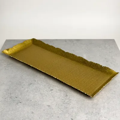 Gold Hammered Rect Tray - Med