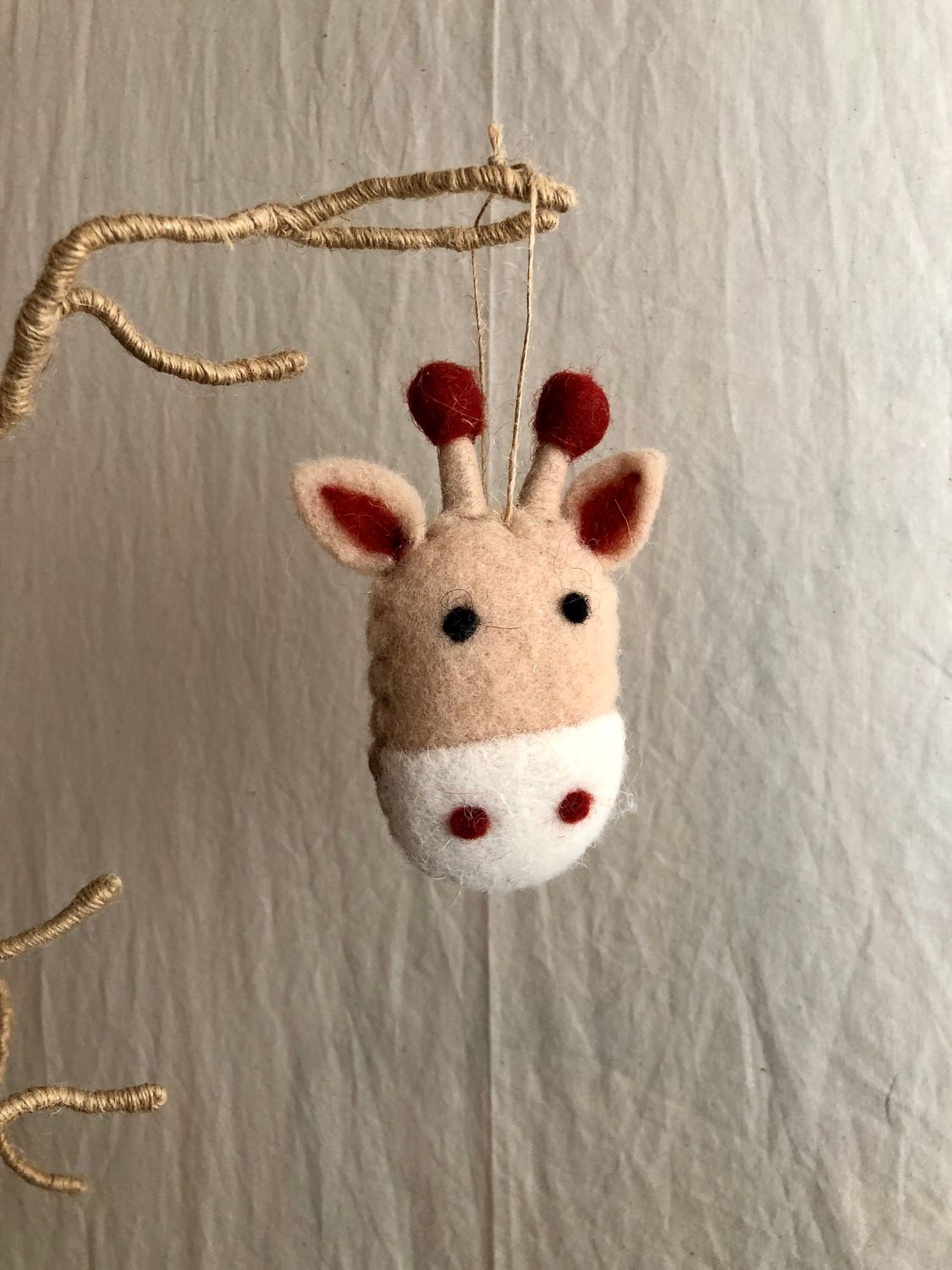 Felt Animal Head Ornament - Giraffe