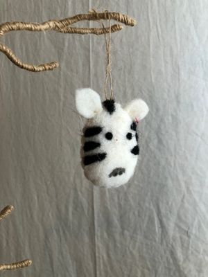 Felt Baby Animal Head Ornament-Zebra