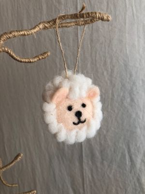 Felt Baby Animal Head Ornament-Sheep