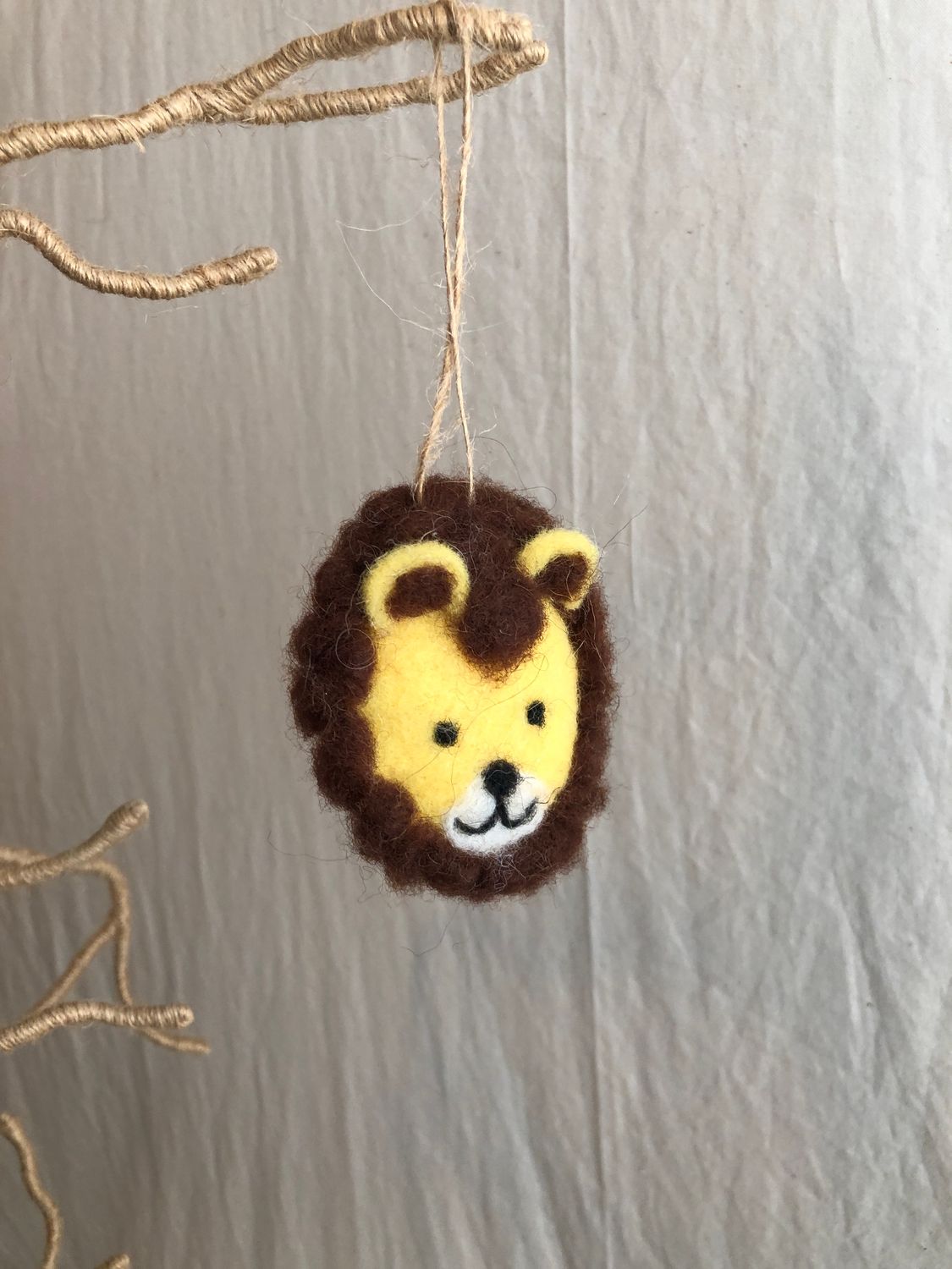 Felt Baby Animal Head Ornament-Lion