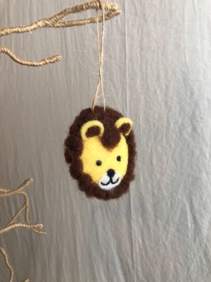 Felt Baby Animal Head Ornament-Lion