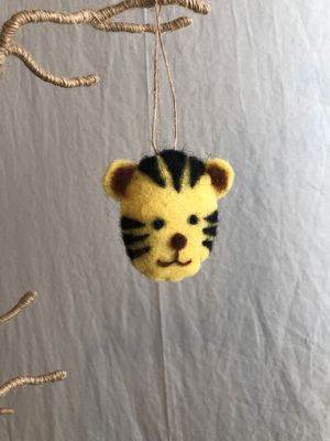 Felt Baby Animal Head Ornament-Tiger