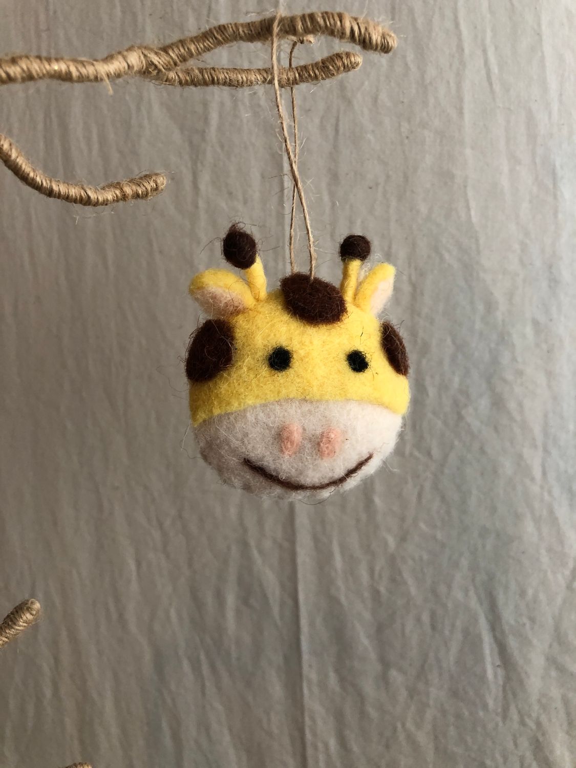 Felt Baby Animal Head Ornament-Giraffe