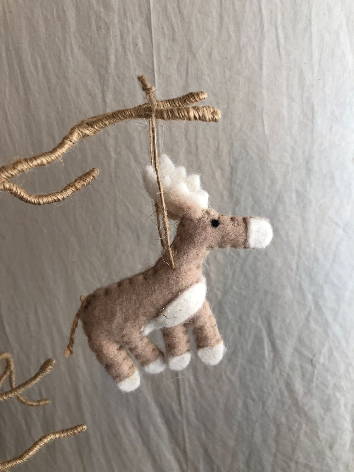 O2 Felt Ornament -  Tan Moose