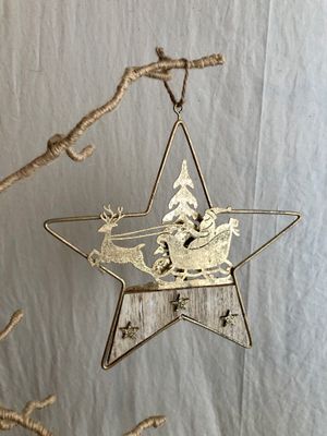 Metal Silhouette Ornament - Gold Star