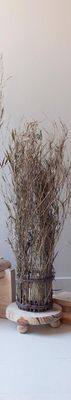 Tall Natural Bamboo &amp; Wood Lantern Med