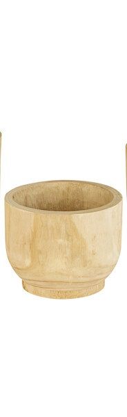 Hand-Carved Wooden Planter Sm