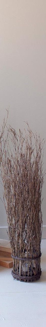 Tall Natural Bamboo &amp; Wood Lantern Sm