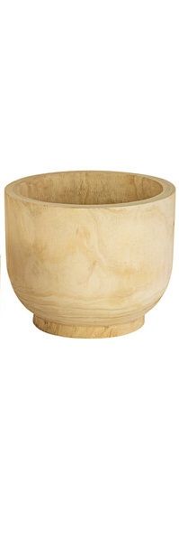 Hand-Carved Wooden Planter Med