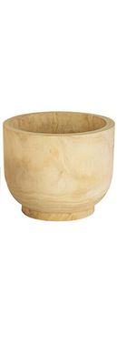 Hand-Carved Wooden Planter Med