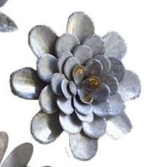 Galvanized Metal Wall Flower Med