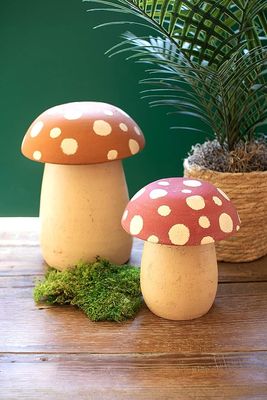 Clay Mushroom Canister Lg