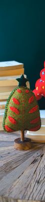 Decorated Felt Christmas Tree Green
