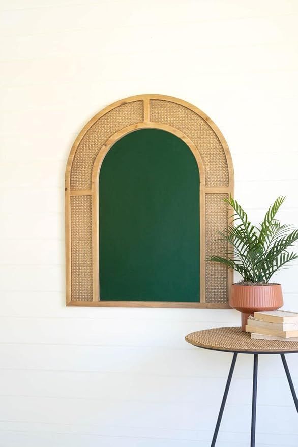Woven Arched Rattan Framed Wall Mirror-Small