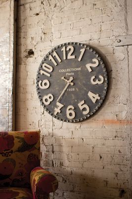 Black &amp; White Wooden Wall Clock