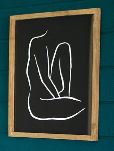 Framed Nude Print Under Glass Med