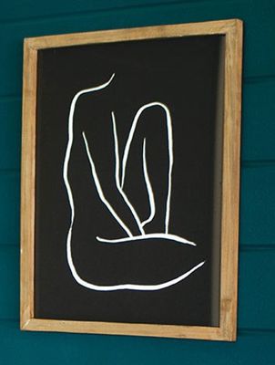 Framed Nude Print Under Glass Med