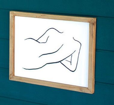 Framed Nude Print Under Glass Sm